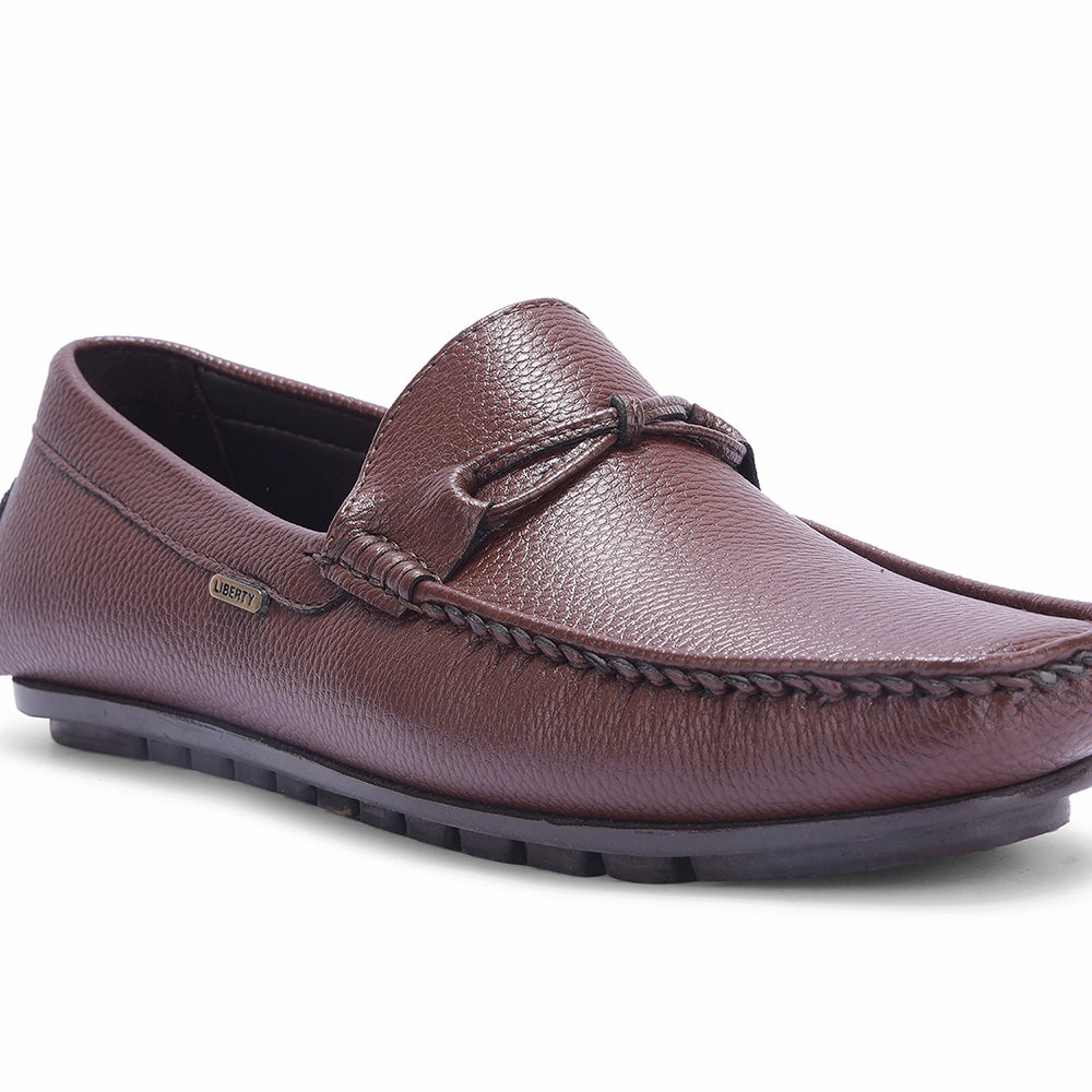 Stacked Loafers Fortune Brown Formal Loafers For Men AVL-5 By Liberty