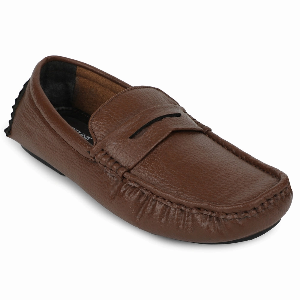 Fortune Brown Formal Loafers For Men CLASSIK-2E By Liberty Square Toe Penny Loafers