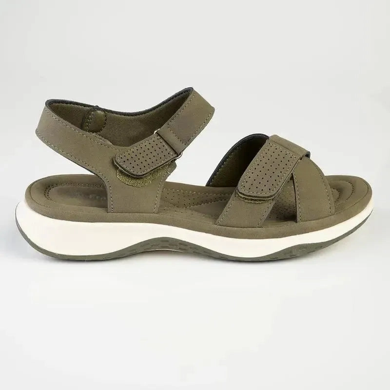 Franco Rossi Adven 2 Sandals - Olive Slip On Stretch Shoes
