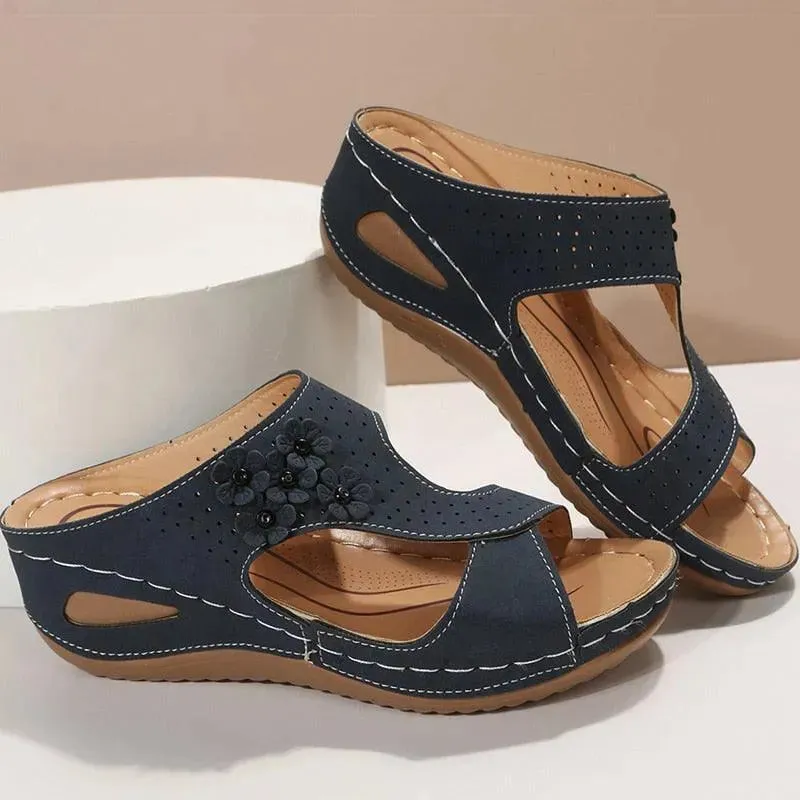 Stitched Floral Wedge Sandal Shoes Jelly Sandals From The 90's