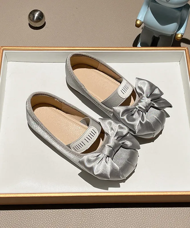 Cheap Running Shoe Splicing Bow New Apricot Girls Shoes Flat