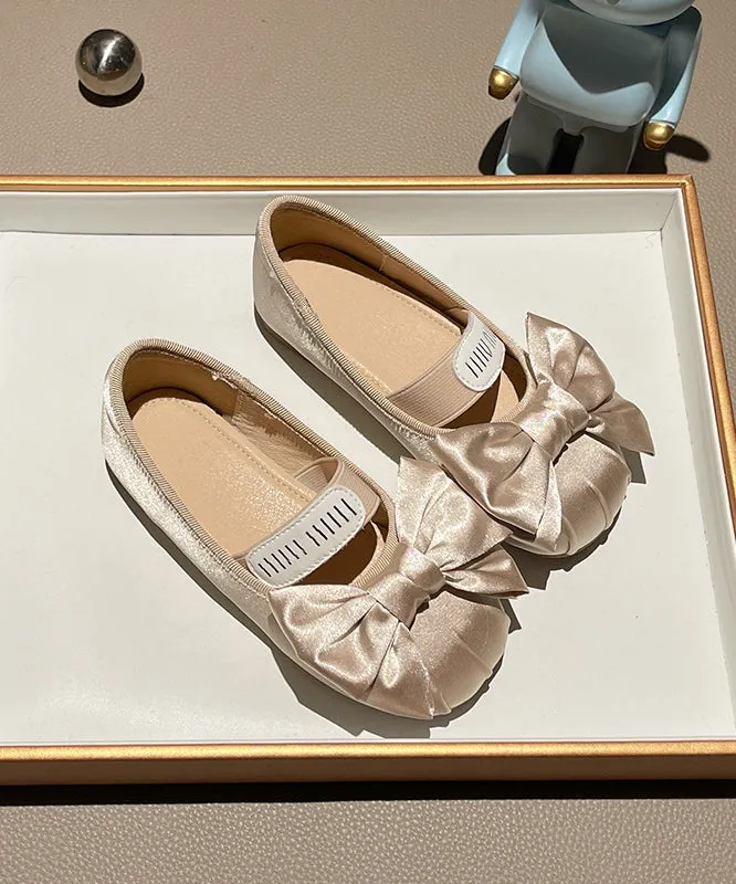 Splicing Bow New Apricot Girls Shoes Flat Gel Nimbus 27 Running Shoes