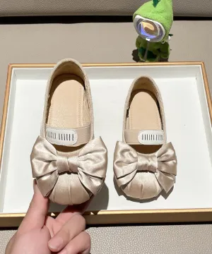 Running Shoes Rundisney Splicing Bow New Apricot Girls Shoes Flat