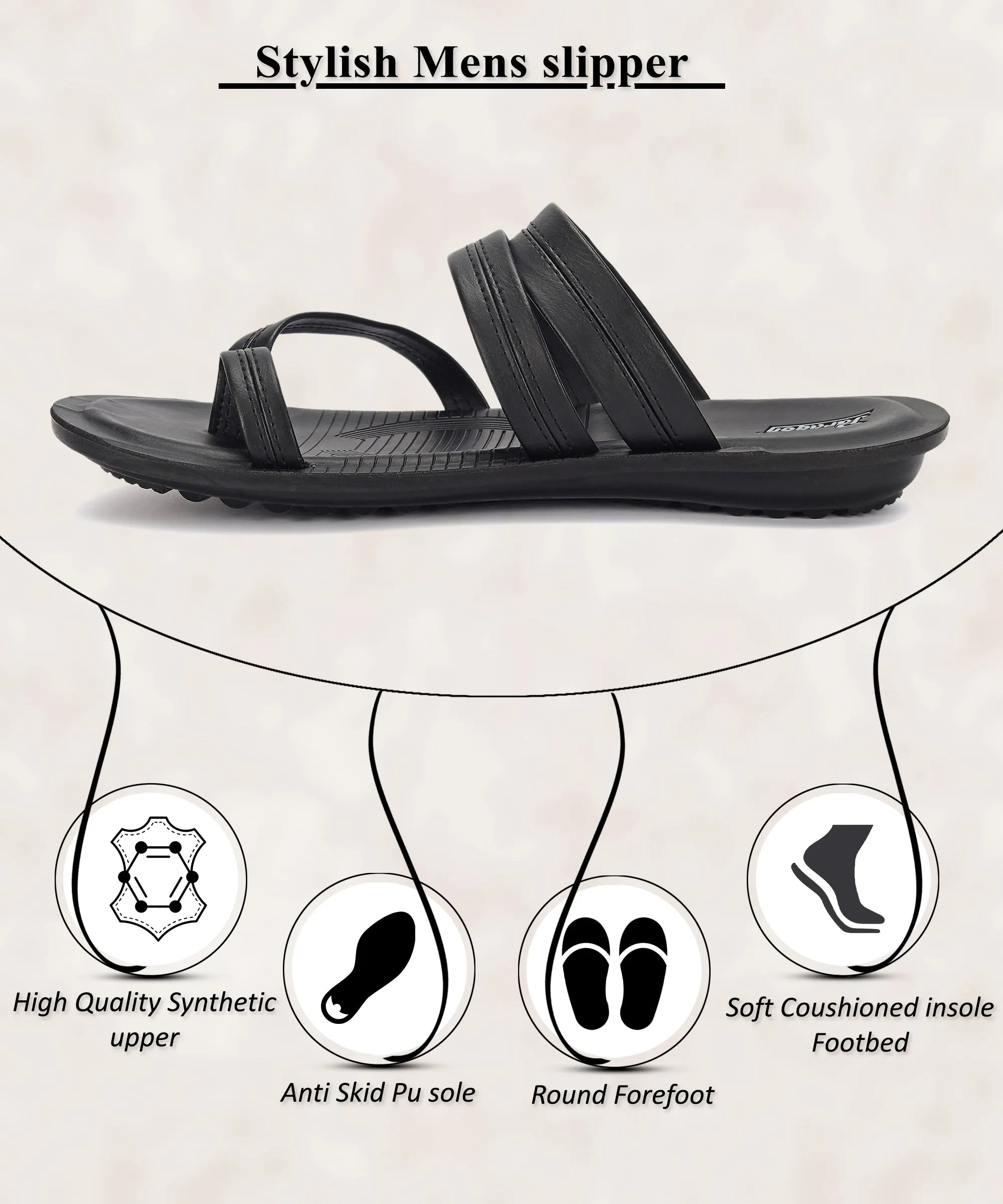 Paragon PUK2224G Men Stylish Sandals | Comfortable Sandals for Daily Outdoor Use | Casual Formal Sandals with Cushioned Soles Sandals With Ankle Straps