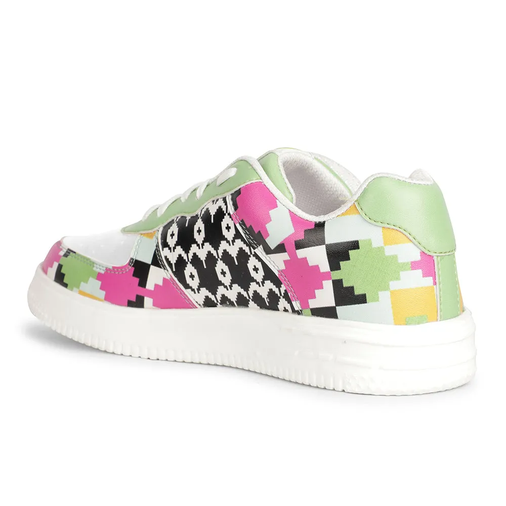 Leap7x Lacing White Himalayan Handloom Printed Casual Sneakers For Men MJH-M02 By Liberty Dv Dolce Vita Sneakers