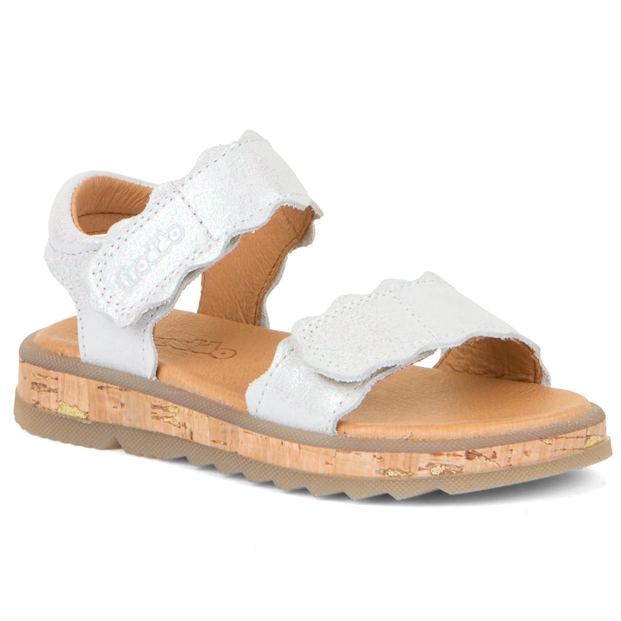 Froddo Girl's Alana Sandals - White Shine Loafer Sandals