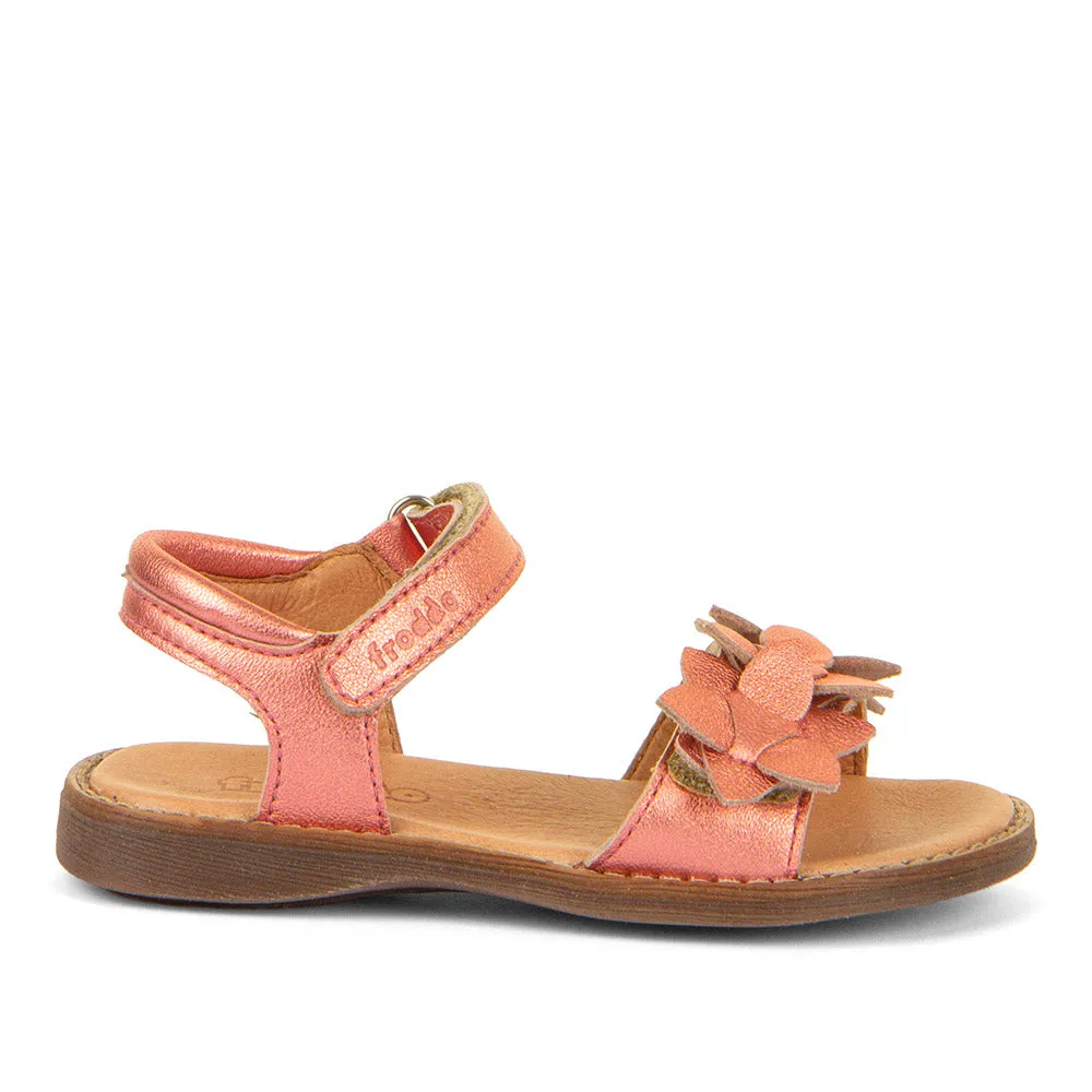 Froddo Girl's Lore Flowers Sandals - Coral Quilted Sandals