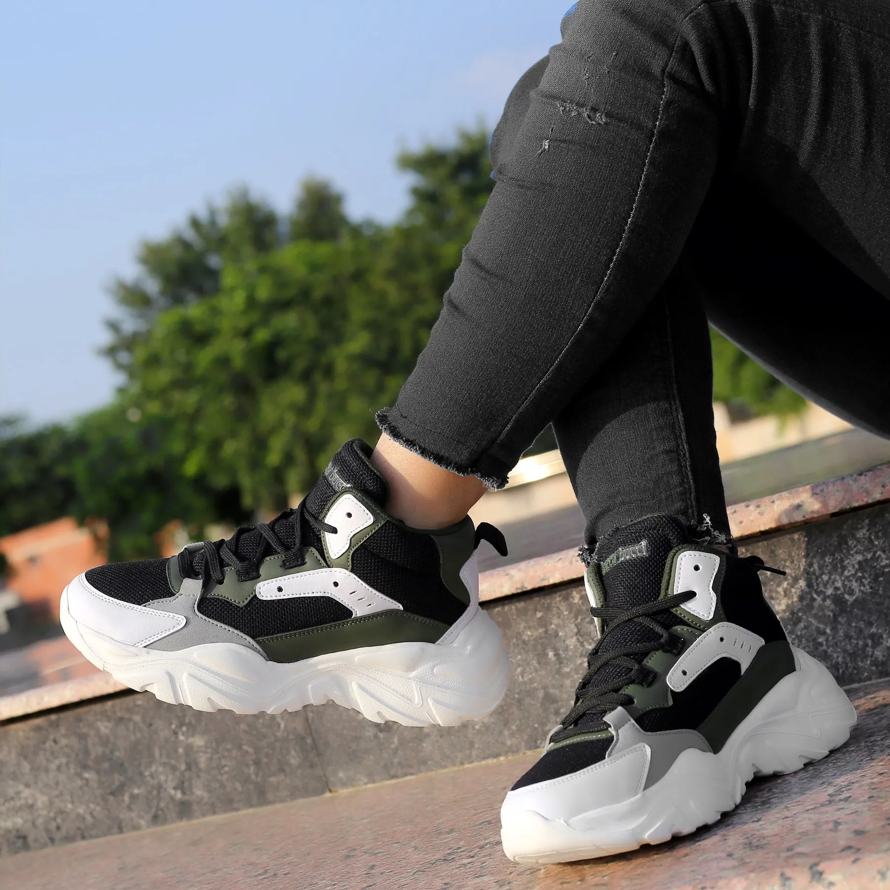 Bacca Bucci NYRA Mid-top Platform Fashion Sneakers For Women | StreetWear Chunky Sneakers Bzees Sneakers