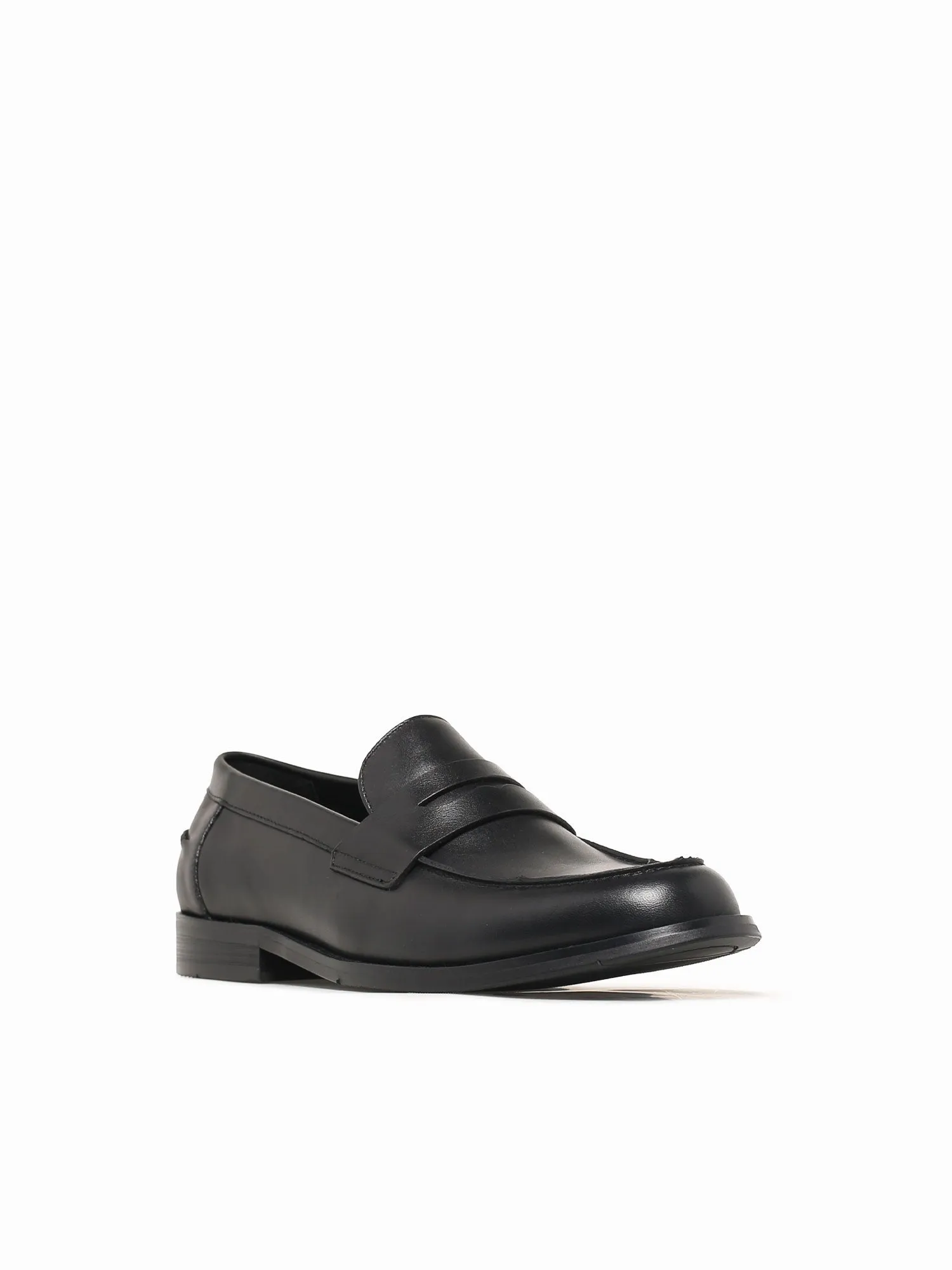 Gaio Black Soft Calf Lether Pathy Loafers