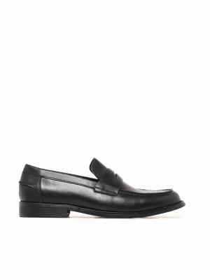 Loafers Silver Buckle Gaio Black Soft Calf Lether