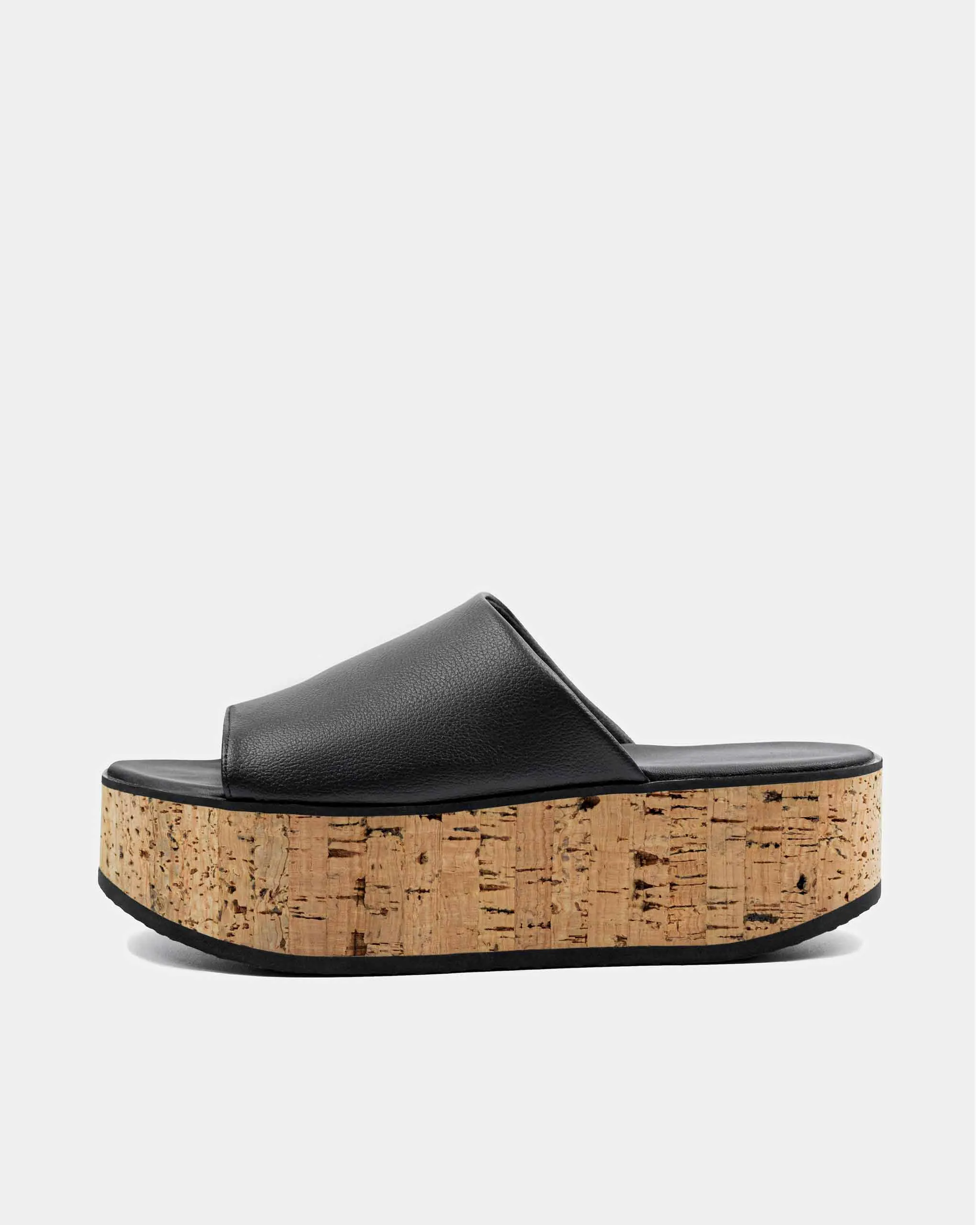 Geigi Flatforms Black grape leather sandals