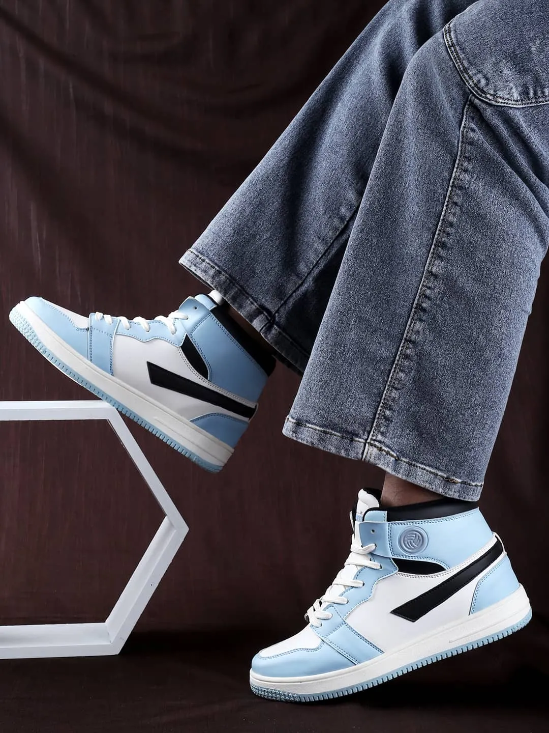 Bacca Bucci Femme High-Top Harmony SneakersElegant Pastel Blue and Pink Women's Lace-Ups Best Sneakers Flat Feet