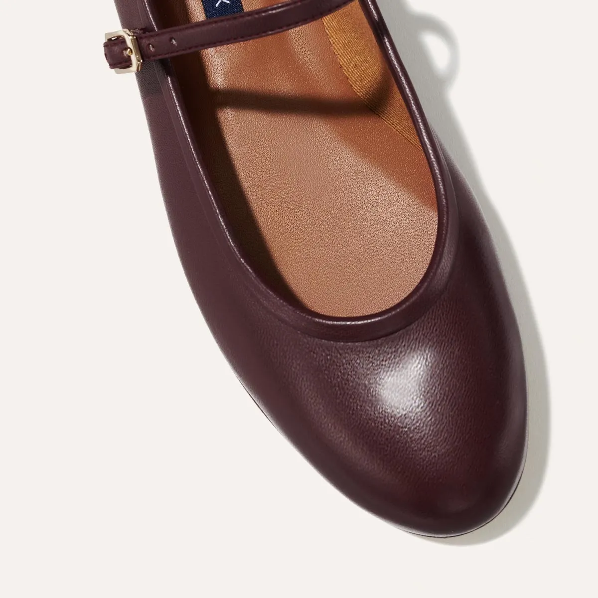 The Demi Jane - Burgundy Nappa Pop Flat Shoes