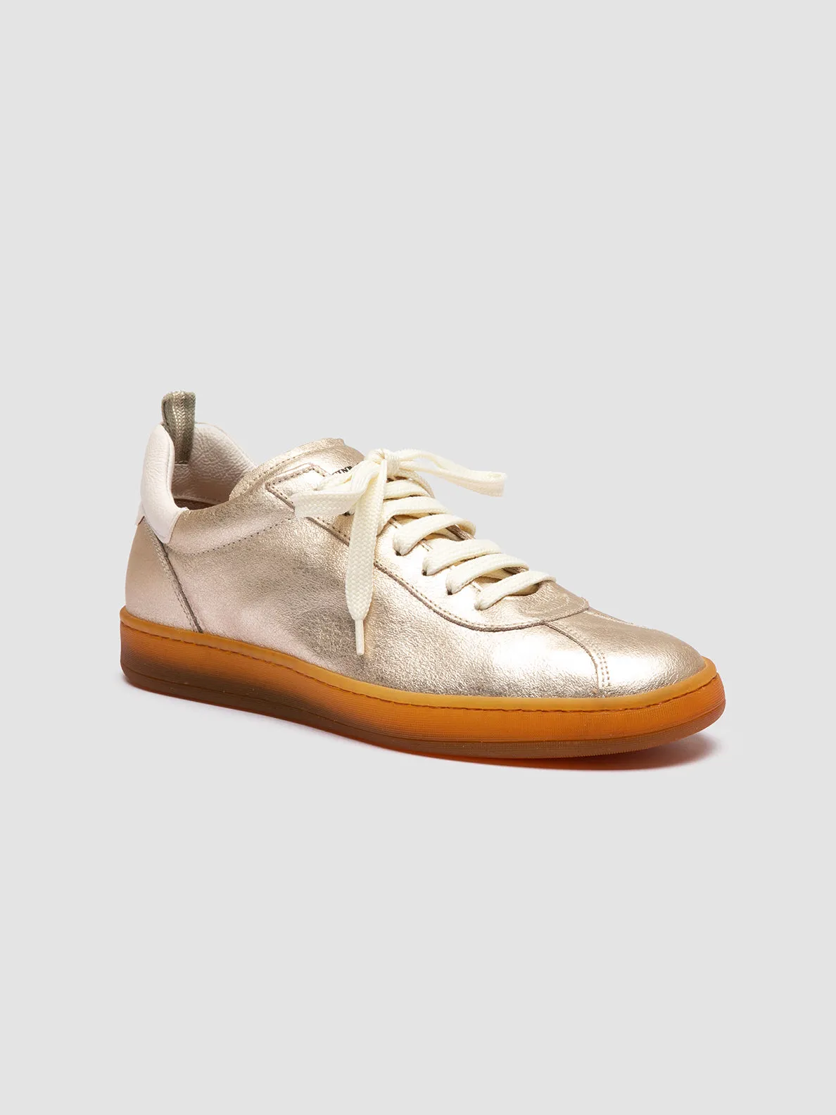 Best Leather Sneakers DESTINY 101 - Gold Leather Low Top Sneakers