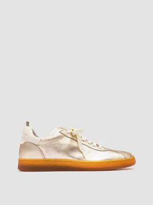 Dakota Johnson Sneakers DESTINY 101 - Gold Leather Low Top Sneakers