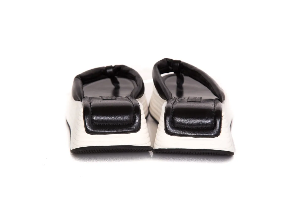 Givenchy Black & White Leather Sandals SZ 39 Saltwater Sandals