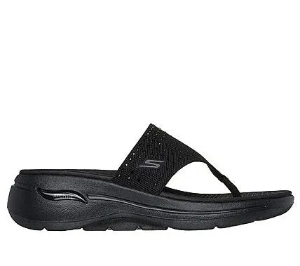 Lands End Flat Shoes GO WALK ARCH FIT SANDAL - GLAM CITY - BLACK BLACK