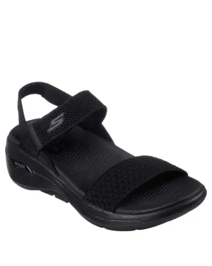 Flat Mary Jane Shoes Outfit GO WALK ARCH FIT SANDAL - POLISHED - BLACK BLACK