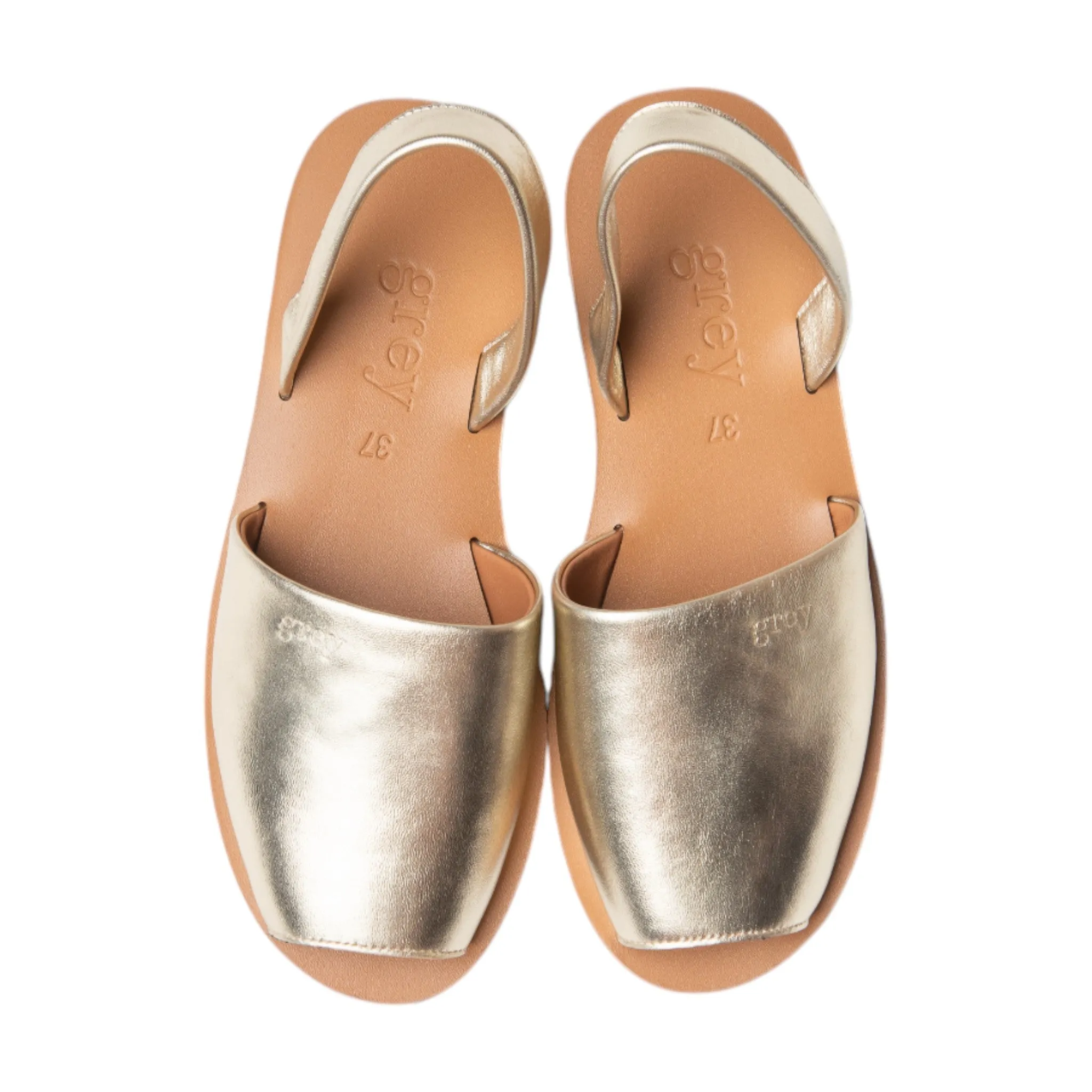 Goldie / Gian (Gold) - Lambskin Sandals Png