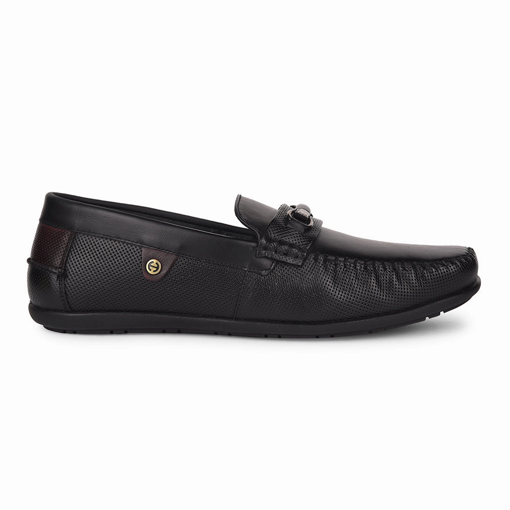 Healers Black Casual Loafers For Men OSL-31 By Liberty Born Shoes Loafers