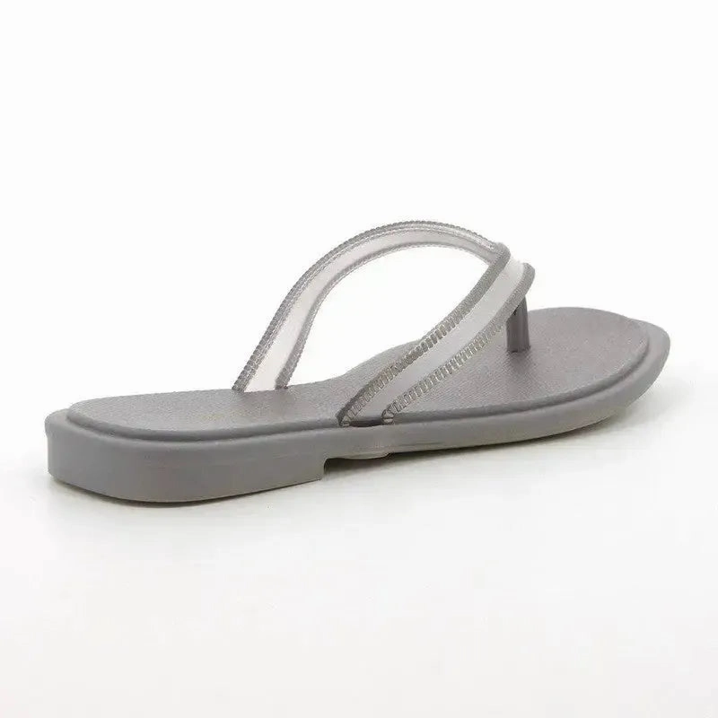 Grendha Amina Thong Slip On Sandals - Grey/Silver