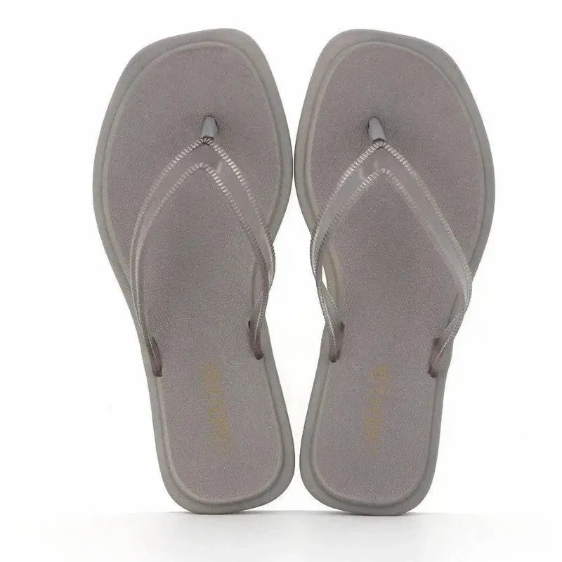 Grendha Amina Thong Slip On Sandals - Grey/Silver