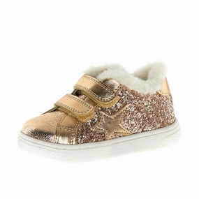 Naturino Girl's Pinn Vl Casual Shoes - Cipria Metallic Crunch Sneakers For High Arches