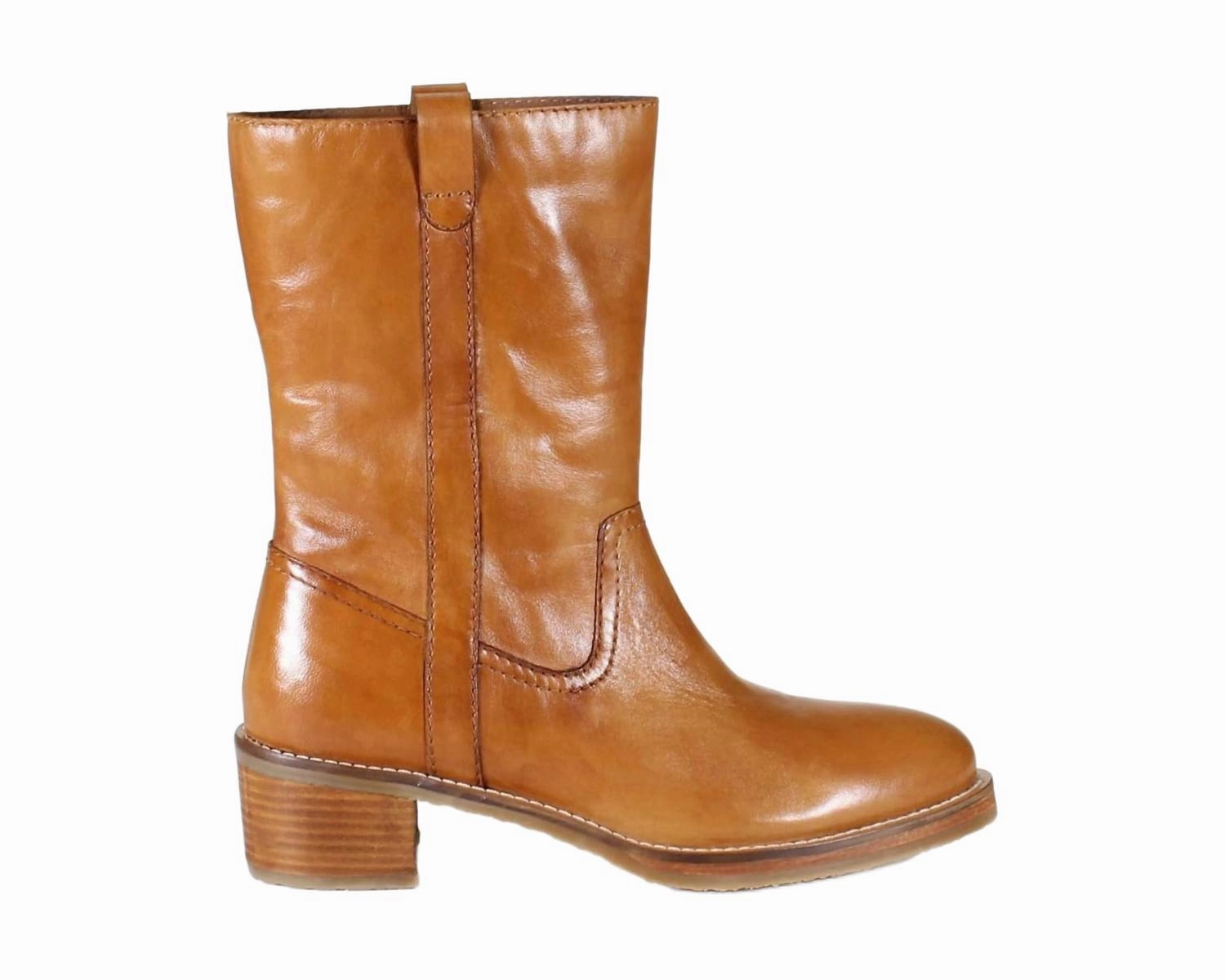 Women's Crush It Mid-Calf Boots In Cognac Leather Best Enchants For Boots