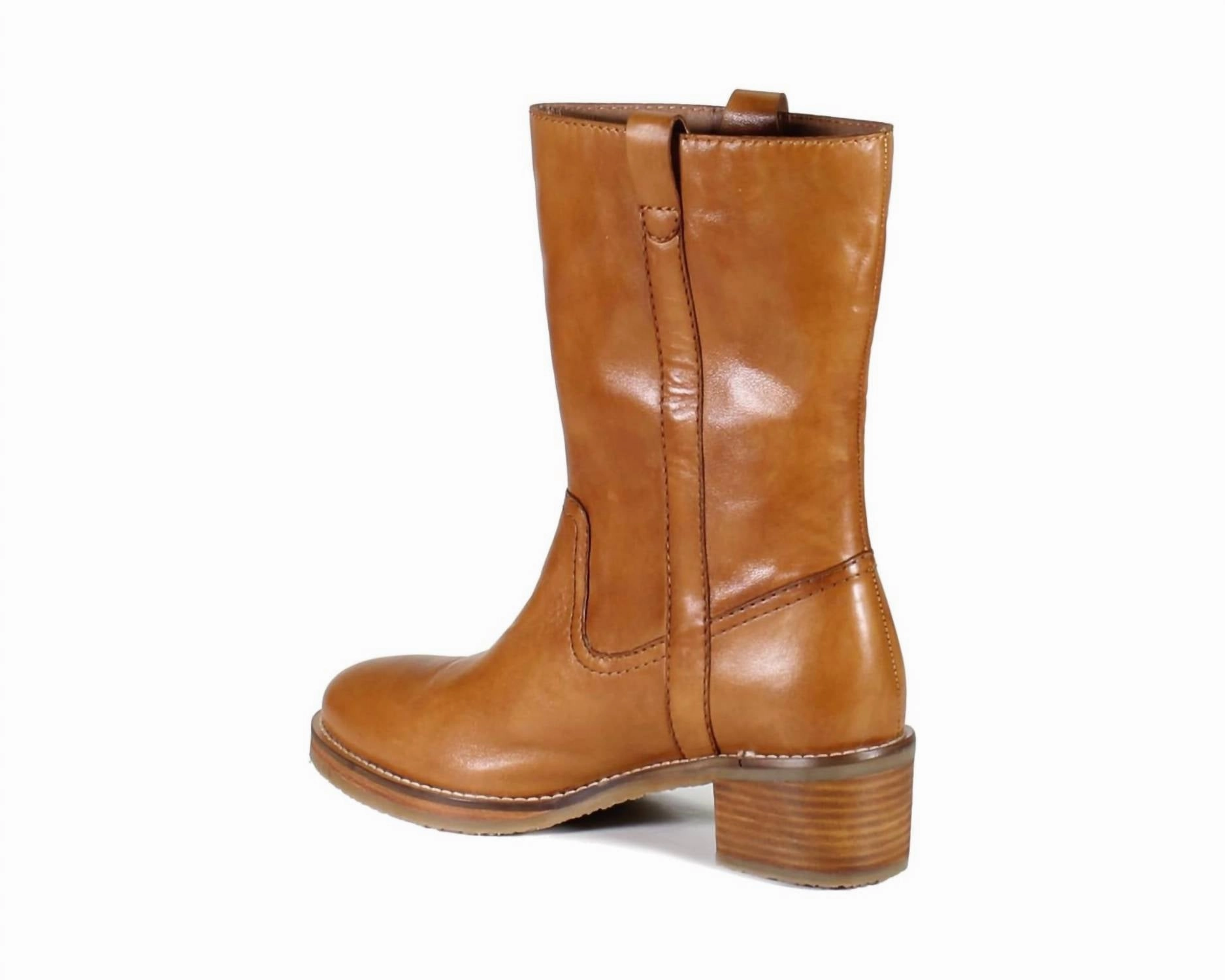 Gator Skin Cowboy Boots Women's Crush It Mid-Calf Boots In Cognac Leather