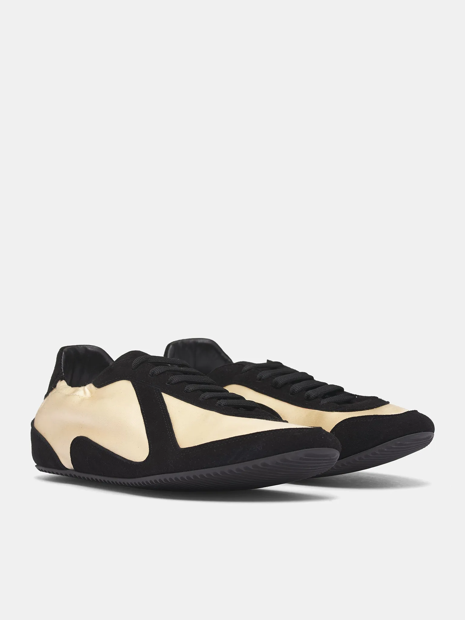 9. NULL Roadie Satin Sneakers (25039046-CUSTARD-BLACK)