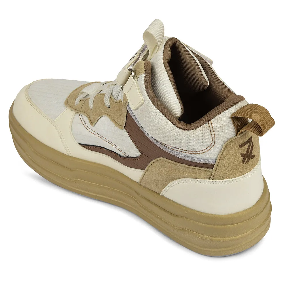 Dc Slip Sneakers Leap7x Beige Sporty Casual Lacing Sneakers For Women STYLO-10 By Liberty