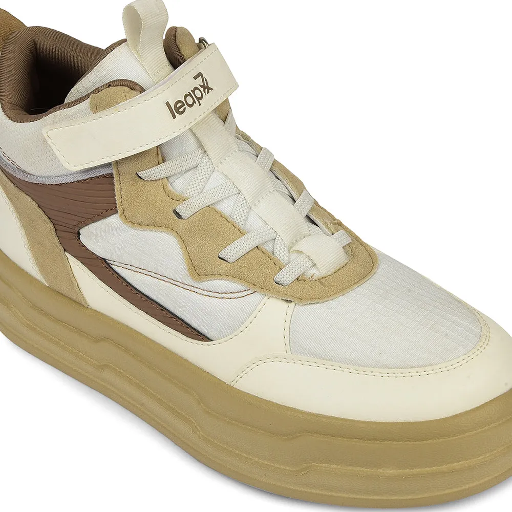 Nike Sb Sneakers Leap7x Beige Sporty Casual Lacing Sneakers For Women STYLO-10 By Liberty