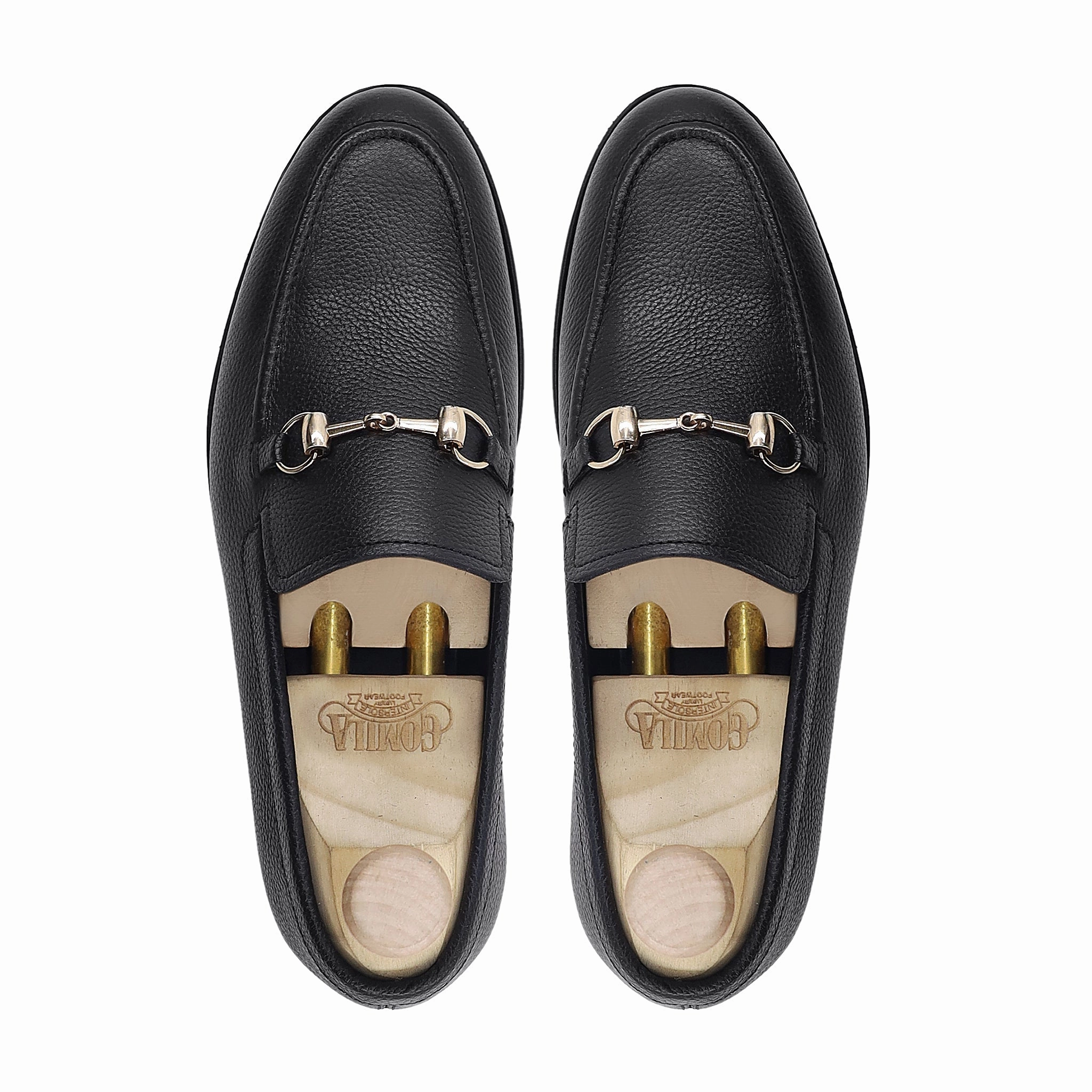 Harold - Men's Black Pebble Grain Leather Loafer Grant Stone Traveler Penny Loafers