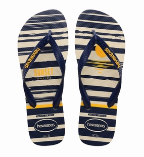 HAVAIANAS TOP NAUTICAL - BEIGE.NAVY BLUE Villain Slip On