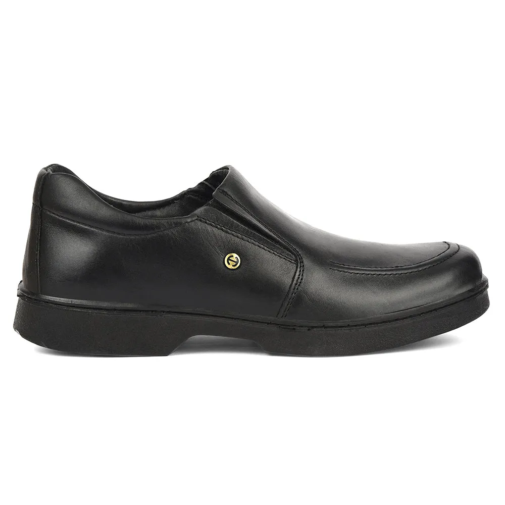 Healers Black Formal Non-Lacing Moccasins For Men 204608AN By Liberty Lug Shoes Dress