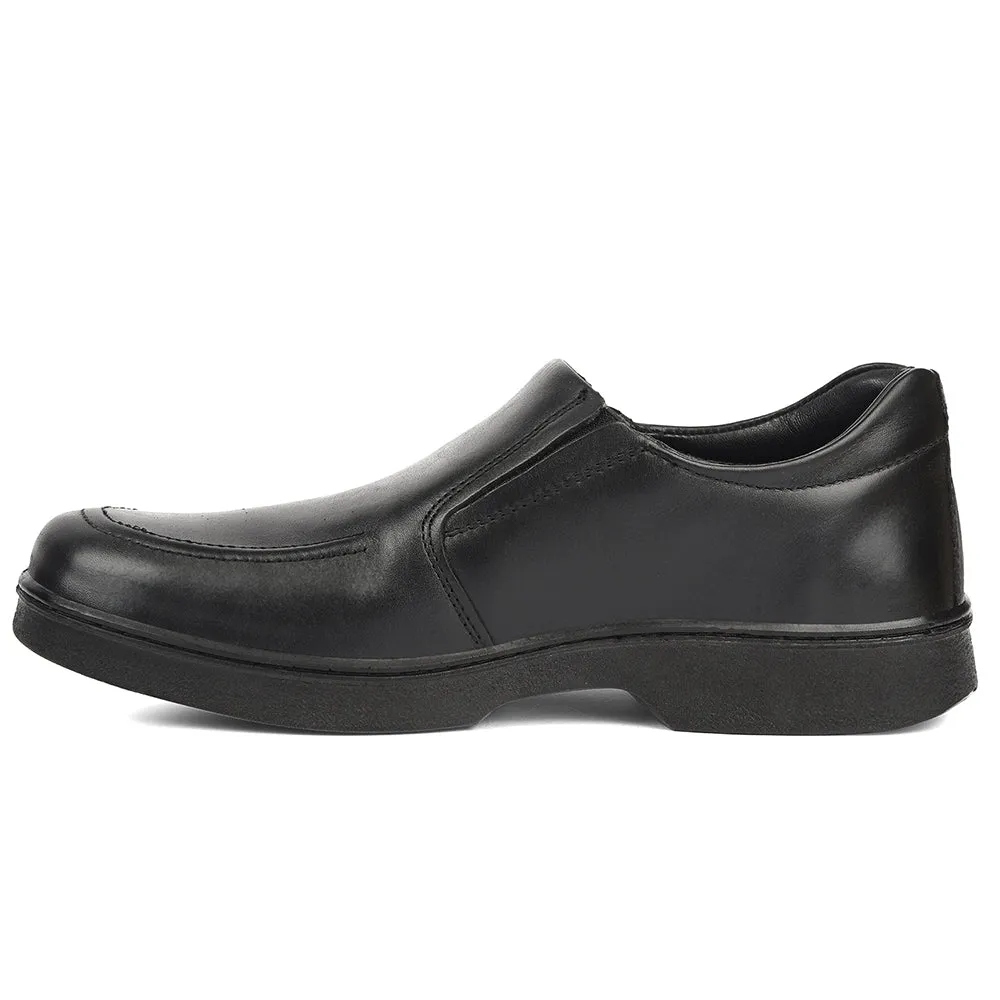 Dress Shoes Derby Healers Black Formal Non-Lacing Moccasins For Men 204608AN By Liberty