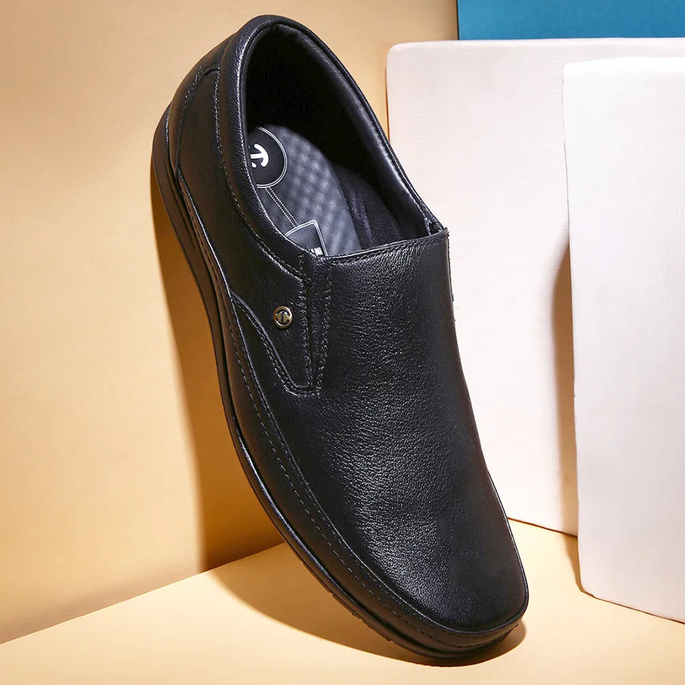 Healers Black Formal Non Lacing Shoes For Men HA1-11 By Liberty