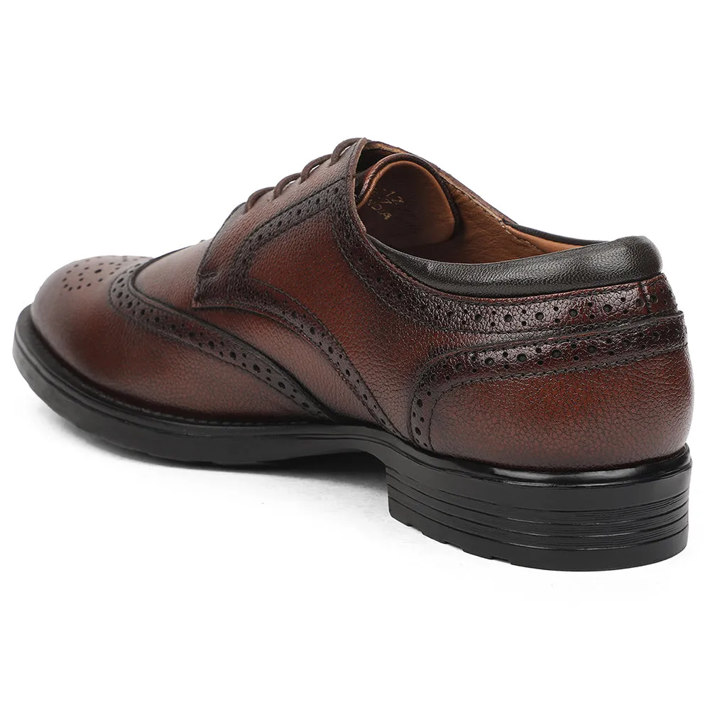 Healers Brown Formal Lacing Oxford Shoes For Men UDL-12 By Liberty White Socks With Dress Shoes