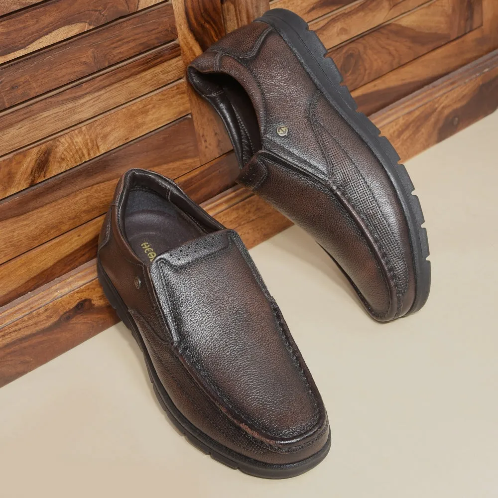 Healers Brown Formal Non Lacing Moccasin For Men OSL-22 By Liberty Men's Dress Shoes