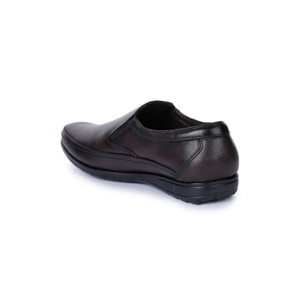Wearing Dress Shoes With Jeans Healers Brown Formal Non Lacing Shoes For Men HA1-11 By Liberty