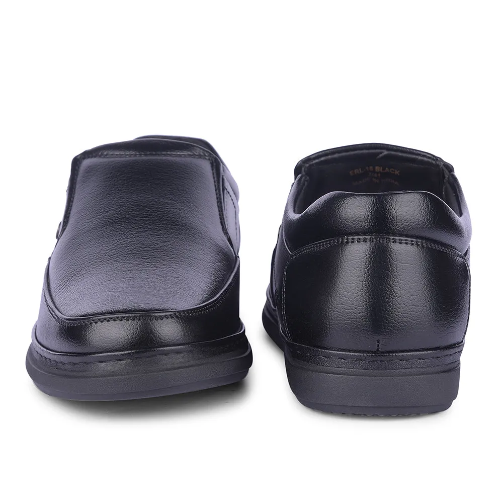 Vegan Leather Dress Shoes Healers By Liberty Mens ERL-16 Black Formal Non Lacing Shoes