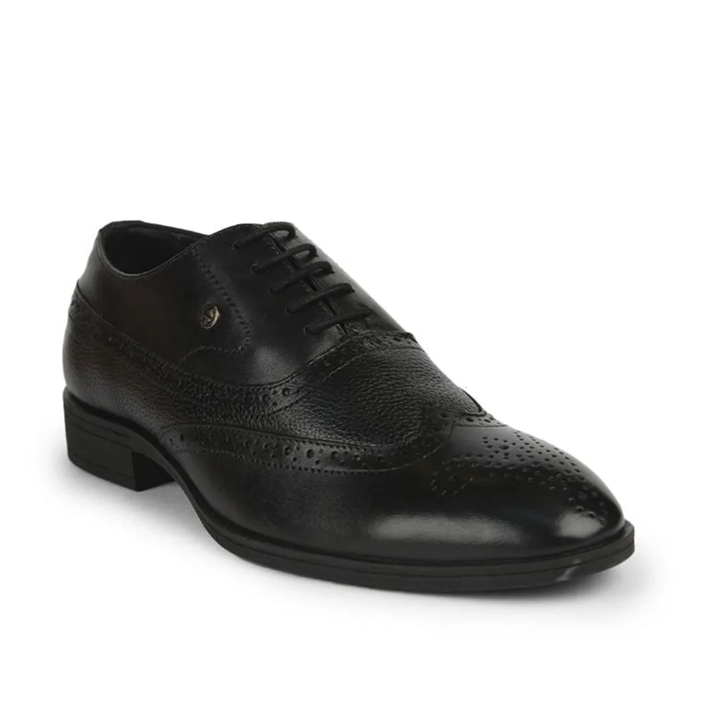 Low Heel Dress Shoes Wide Width Near Me Healers Formal Black Lacing Brogue Shoes For Men AV-20 By Liberty