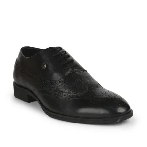 Flat Shoes Healers Formal Black Lacing Brogue Shoes For Men AV-20 By Liberty