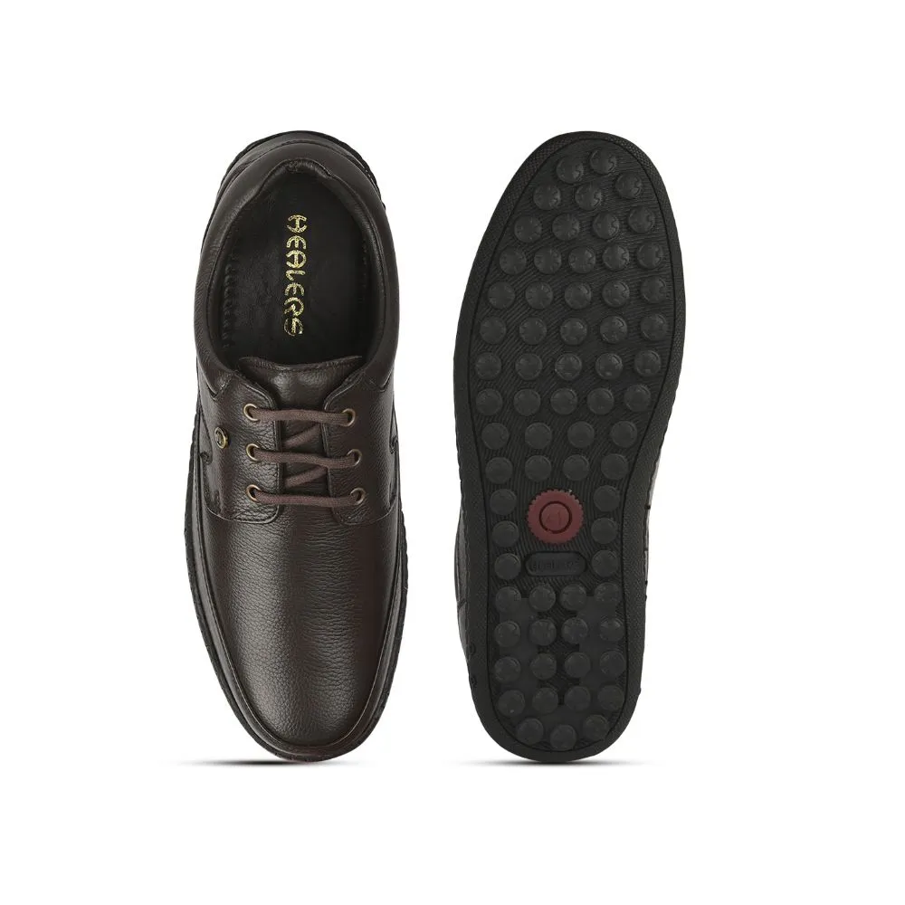 Shoe Boots To Wear With Dresses Healers Formal (Brown) Lacing Shoes For Men ER-37 By Liberty