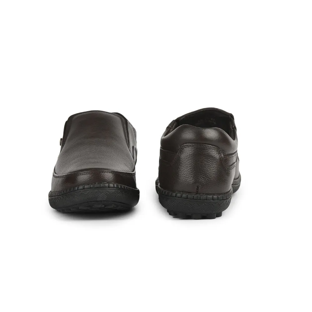 Dress Shoes Heels Healers Formal (Brown) Non lacing Shoes For Men ER-38 By Liberty