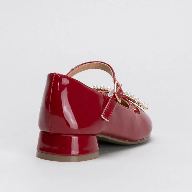 Toe Box Running Shoes Heeled Pump With Bow