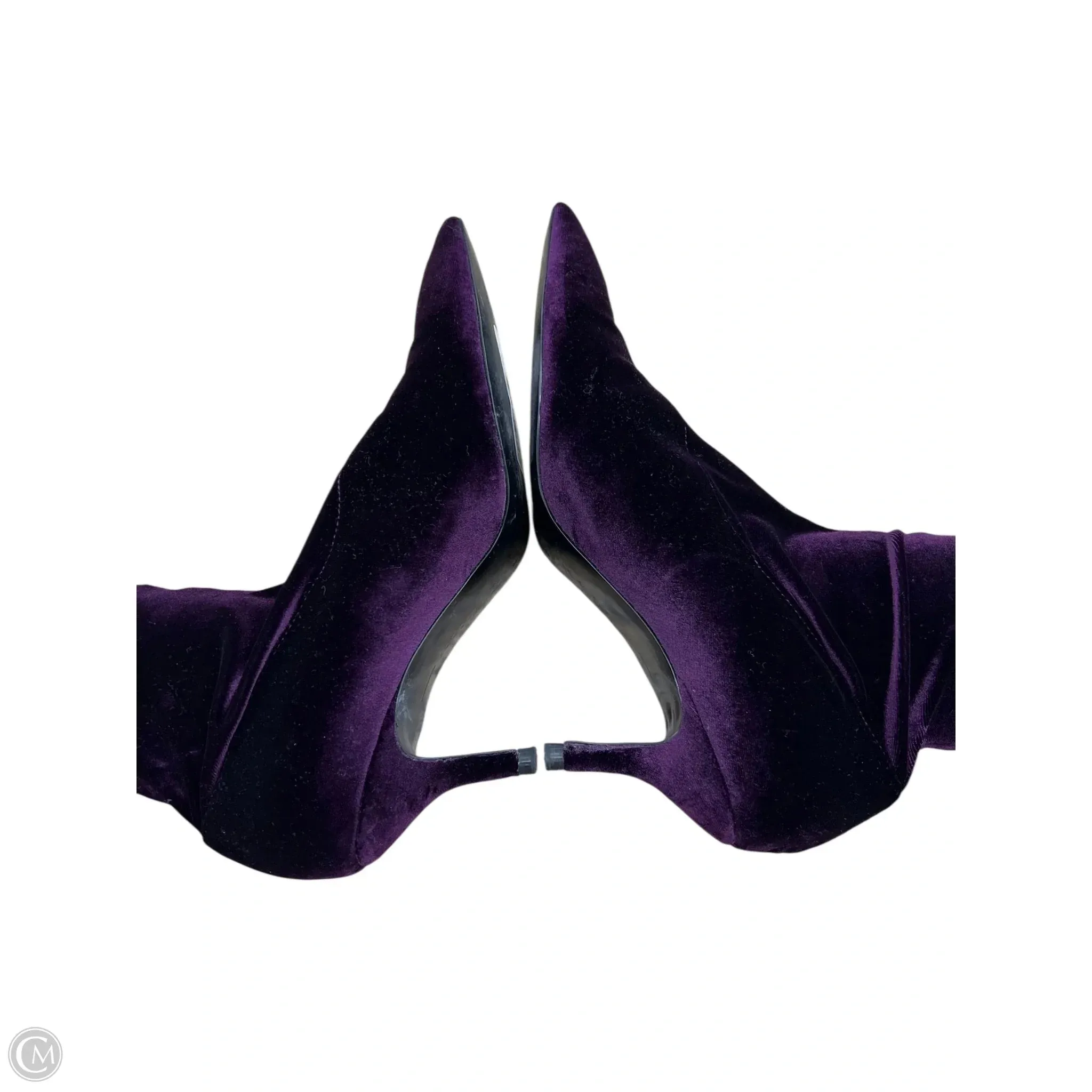 Narrow Calf Knee Boots Boots Over-the-knee Heels By Zara Women In Purple, Size: 7