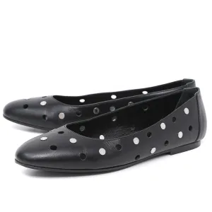 Shiny Flat Shoes Hermes Black Olbia Ballerina Flats 39