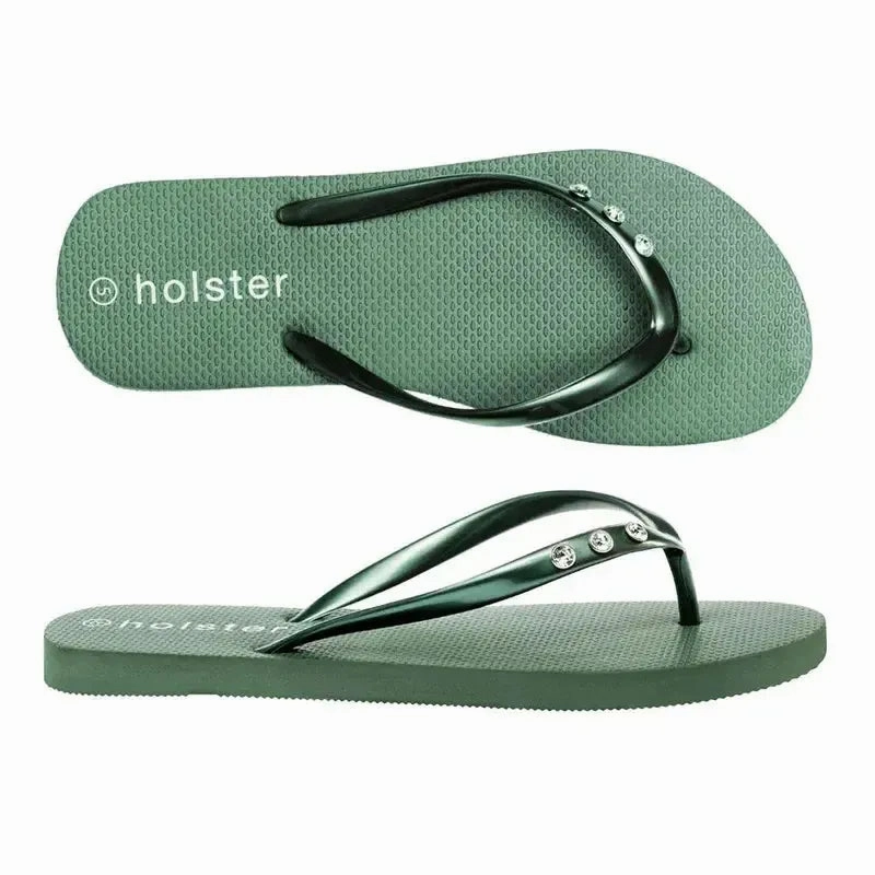 Holster Holiday Flip Flops - Seagrass Leopard Slip On Shoes