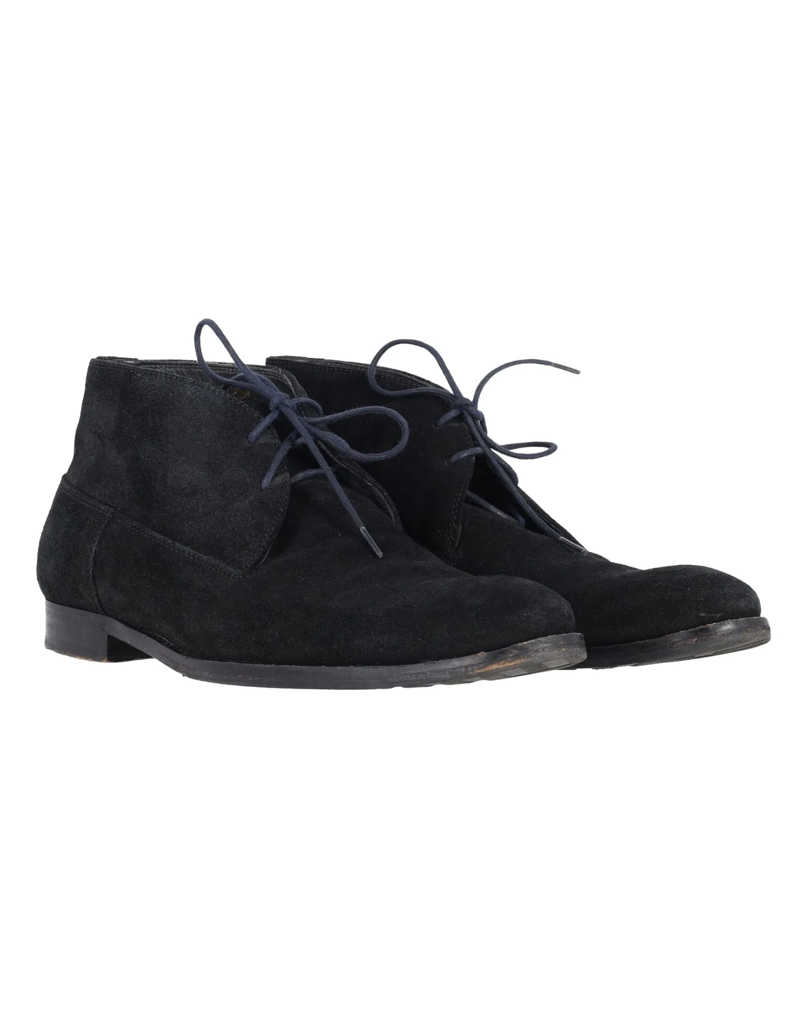 Hugo Boss Desert Lace-Up Ankle Boots in Black Suede